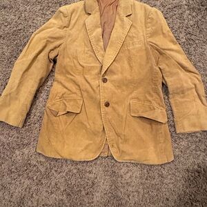 Vintage Cortefiel Men's Tan Corduroy Blazer